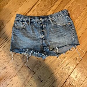 Levi's Blue Jean Shorts Distressed Cut-Off Style
